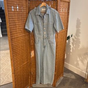 Mango Classic Blue Denim Jumpsuit